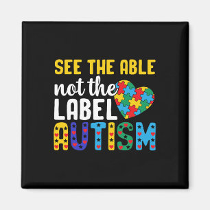 Imã Consciência do Autismo Veja o Capaz Não a Etiqueta