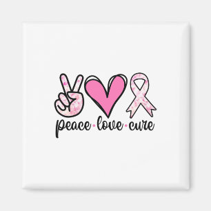 Imã Consciência do Cancer Figurino Pink Peace Love Cu