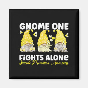 Imã Conscientização da Prevenção Amarela do Gnome Um L