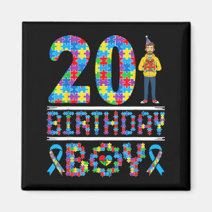 Imã Conscientização do Autismo 20º Aniversário Menino