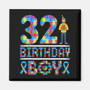Imã Conscientização do Autismo 32º Aniversário Menino