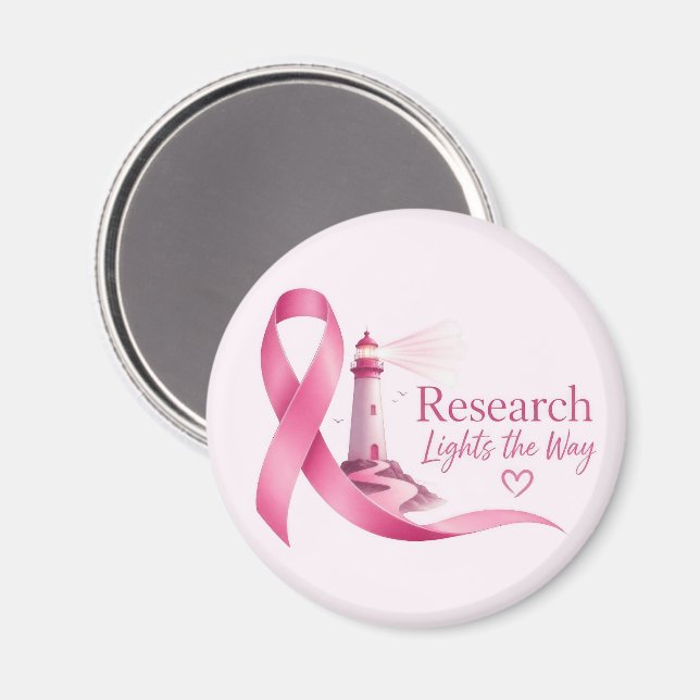 Imã Conscientização do Cancro da Mama Laço Rosa Pesqui (Front/Back)