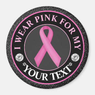 Imã Conscientização sobre o Câncer de Mama Eu Uso Rosa