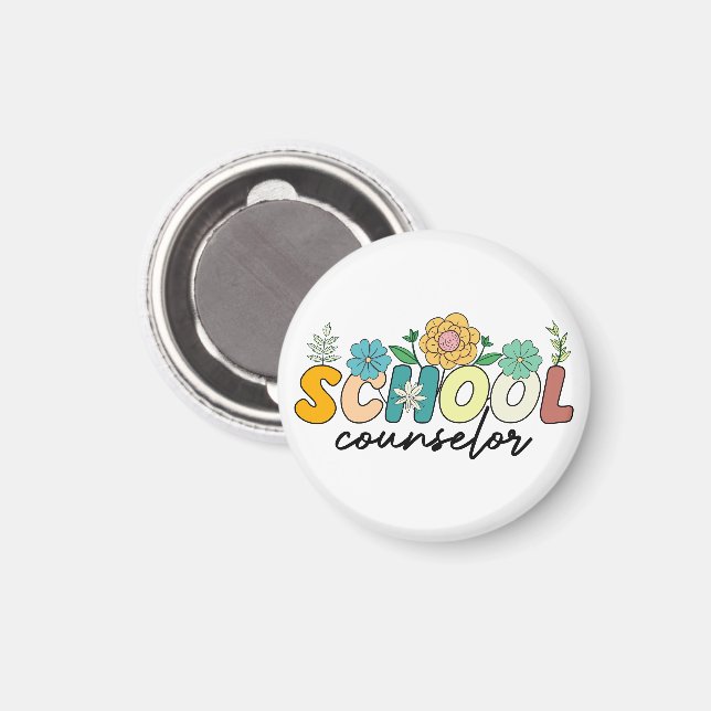 Imã Conselheiro Escolar Professora de Flor Selvagem Bo (Front/Back)