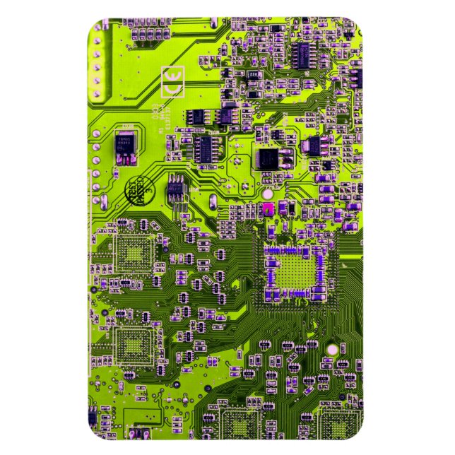 Ímã Conselho Circuito do Geek do computador - Amarelo (Vertical)