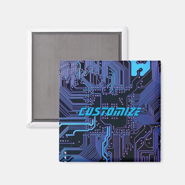 Imã Conselho de Circuito Eletrônico Azul PCB Blue - Ou (Front/Back)