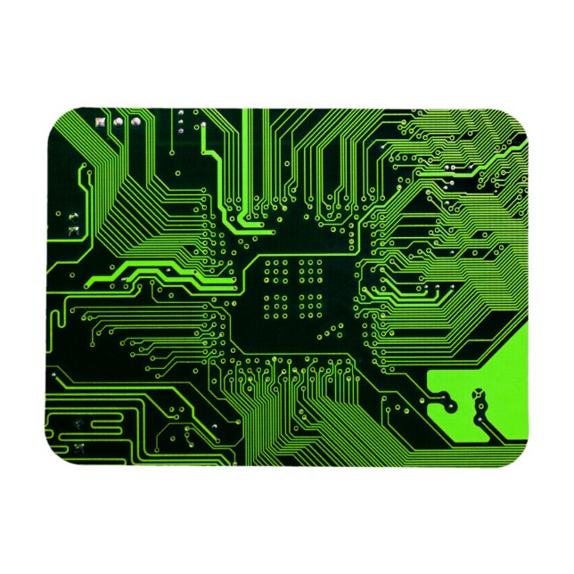 Ímã Conselho de Circuito Eletrônico Verde de Nerd Extr (Horizontal)