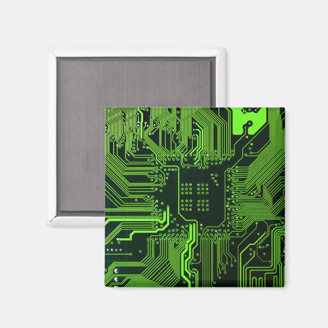 Imã Conselho de Circuito Eletrônico Verde de Nerd Extr (Front/Back)