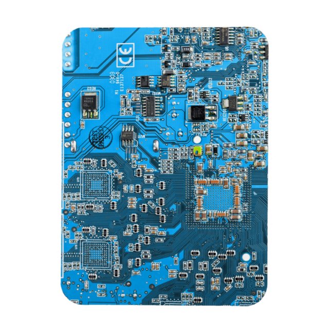 Ímã Conselho do circuito do Geek do computador azul (Vertical)