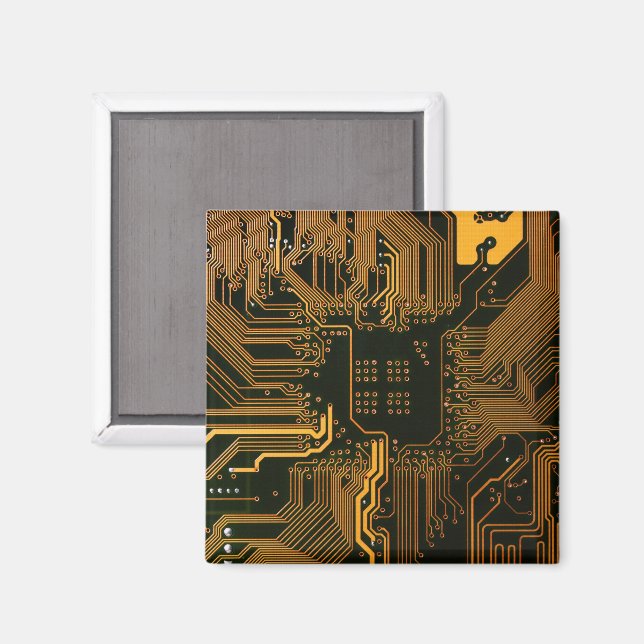 Imã Conselho Nerd de saída PCB Laranja Circuito Eletrô (Front/Back)