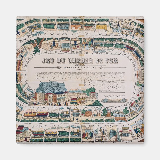 Imã Conselho para um jogo ferroviário, 1850 (Frente)