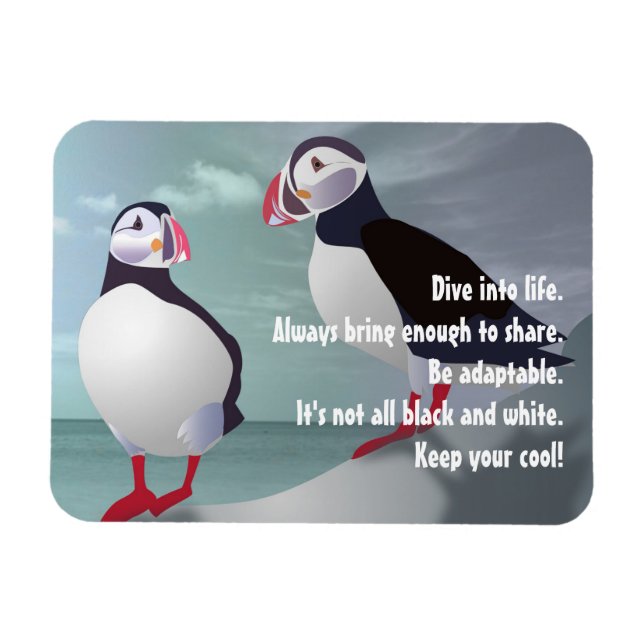 Ímã Conselhos de um Design Puffin Magnet (Horizontal)