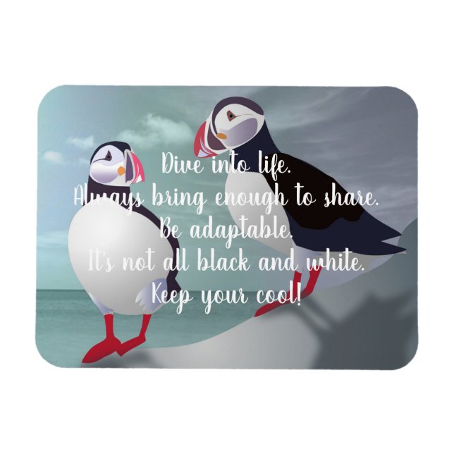 Ímã Conselhos de um Design Puffin Magnet (Horizontal)