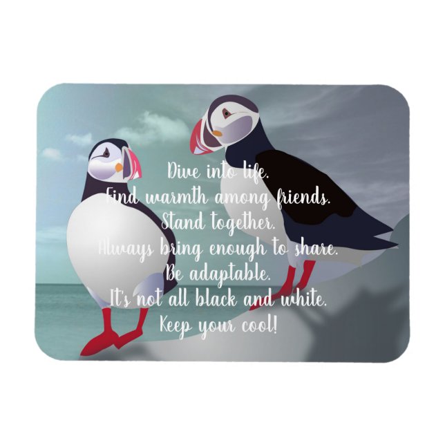 Ímã Conselhos de um Design Puffin Magnet (Horizontal)