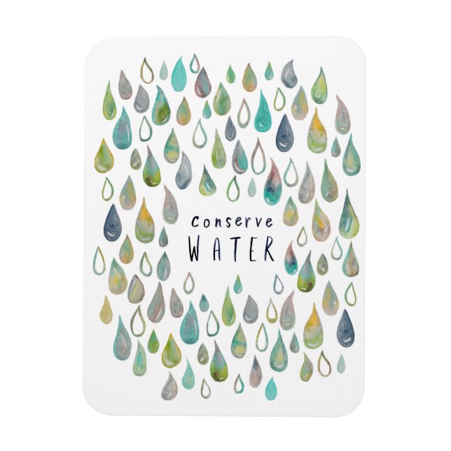 Ímã CONSERVE WATER Protect Planet Save Earth Kitchen (Vertical)