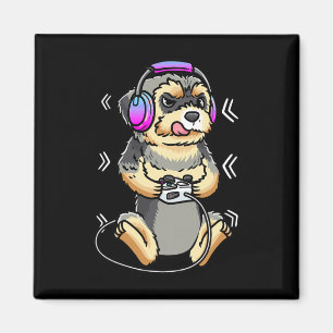 Imã Console de Jogos de Vídeo de Cachorro Morkie Jogad