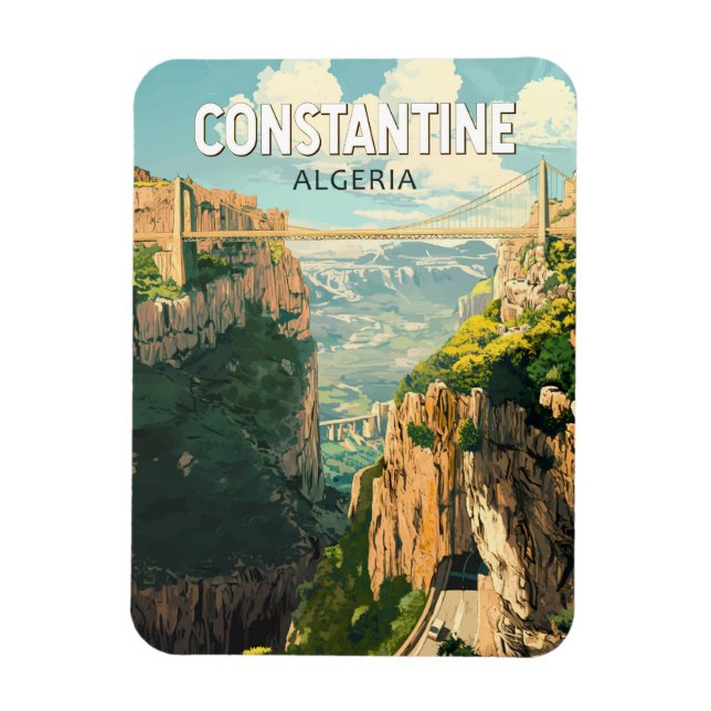 Ímã Constantine Argélia Viagem Art Vintage (Vertical)
