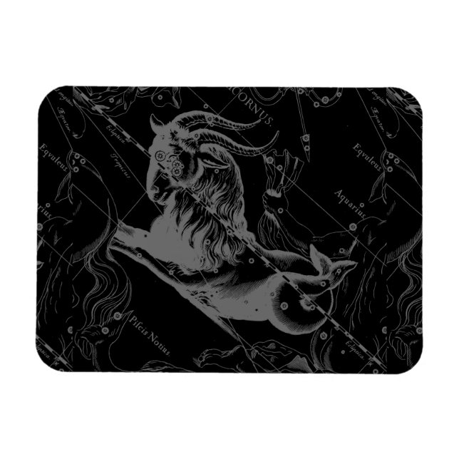 Ímã Constelação de Capricórnio Hevelius 1690 a Preto (Horizontal)