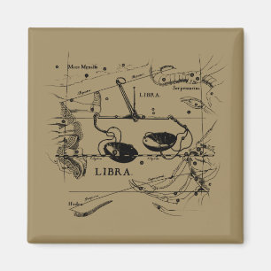 Imã Constelação de Libra Mapa Hevelius 1690 Decor