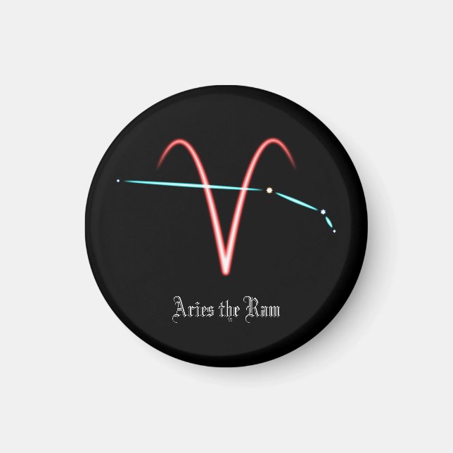 Imã Constelação Zodiacal Áries Magnet (Frente)