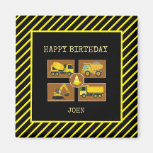 Construção Aniversário Nome Personalizado Menino C