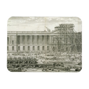 Ímã Construção da entrada principal do Louvre, Paris