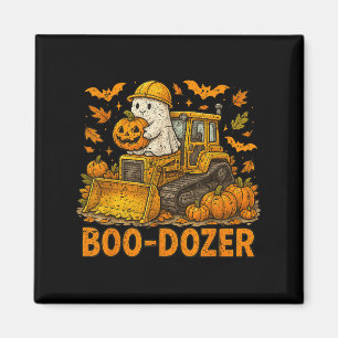 Imã Construção de Boo Dozer de Halloween T Retro Bulld