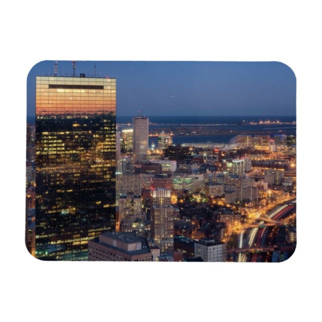 Ímã Construção de Boston com trilhas leves na estrada (Horizontal)