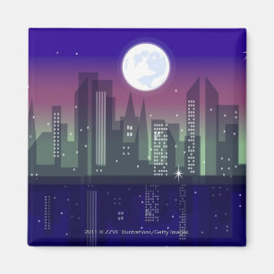 Imã Construções iluminadas acima na noite