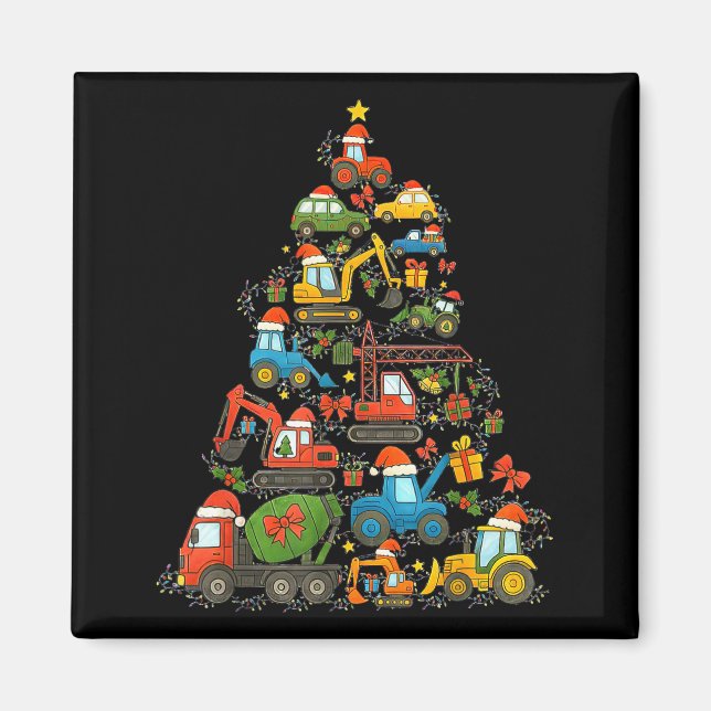 Imã Construction Truck Christmas Tree Christmas Kids B (Frente)