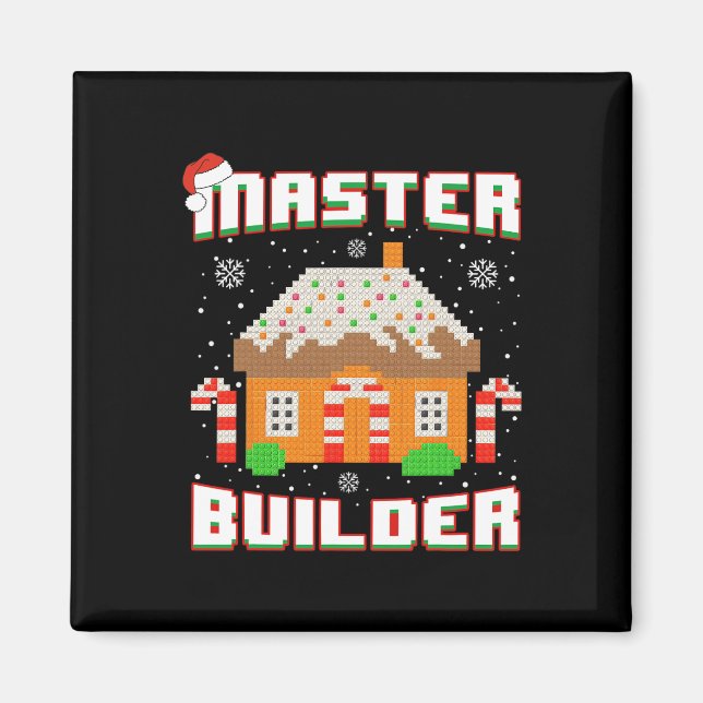 Imã Construtor Mestre Gingerbird Casa de Natal B (Frente)