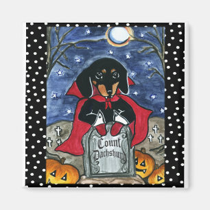 Imã Contagem de Dachshund no Halloween