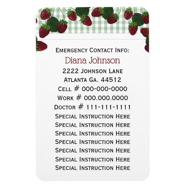 Ímã Contato de Emergência: Babysitter Premium Magnet (Vertical)