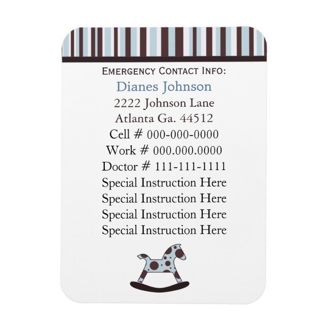 Ímã Contato de Emergência: Babysitter Premium Magnet (Vertical)