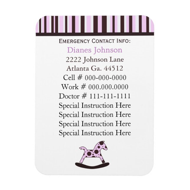 Ímã Contato de Emergência: Babysitter Premium Magnet (Vertical)