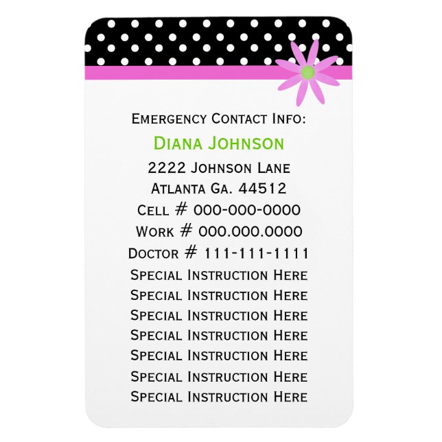 Ímã Contato de Emergência: Babysitter Premium Magnet (Vertical)