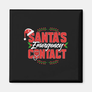Imã Contato de Emergência do Papai Noel de Natal. Enfe