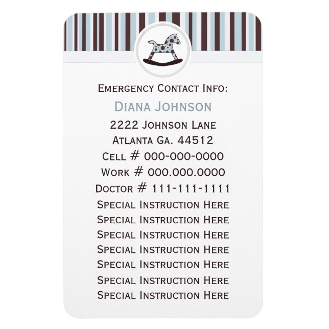 Ímã Contato de Emergência: Magneta Premium de Cavalo F (Vertical)