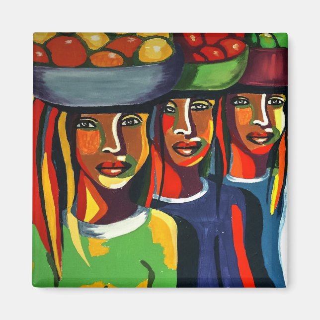 Imã Continente Colorido Africano Acima (Frente)