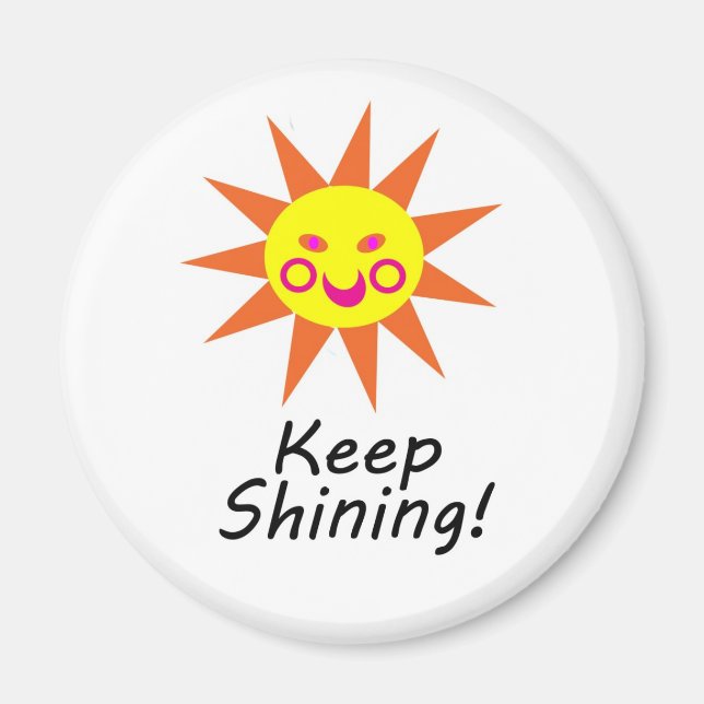 Imã Continue brilhando feliz face sorrindo sol (Frente)