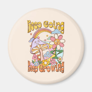 Imã Continue, continue crescendo - Cogumelos e flores