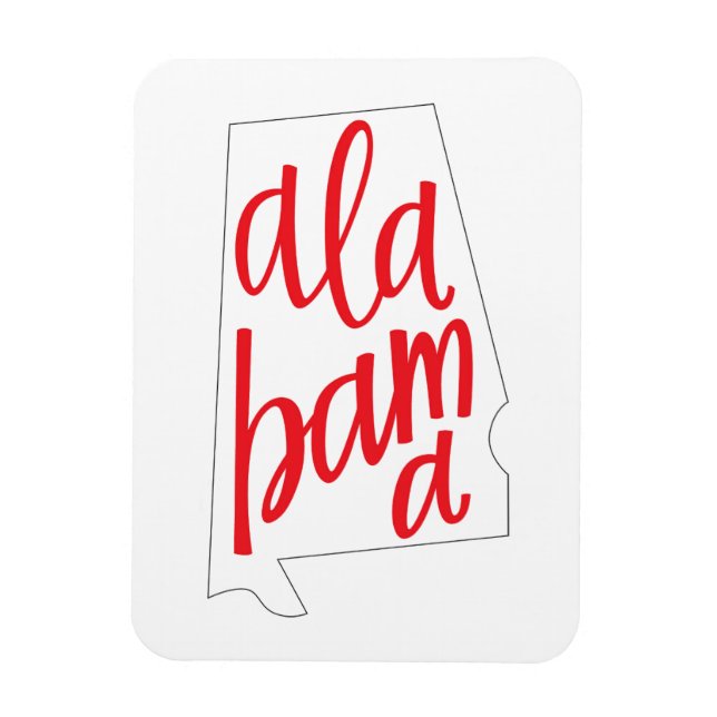 Ímã Contorno do Estado do Alabama (Vertical)