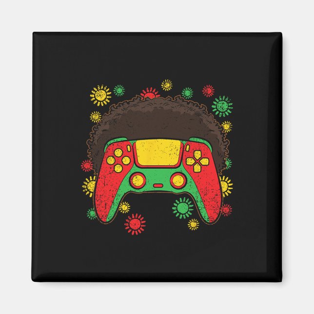 Imã Controlador de Video-game Afro Mês da História Neg (Frente)