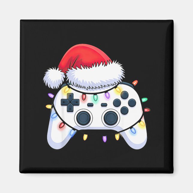 Imã Controlador de Video Game Chapéu de Natal do Papai (Frente)