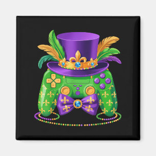 Imã Controlador de videogame Mardi Gras Chapéu de bobo