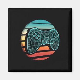 Imã Controle de Jogo de Vídeo Vintage Retro Gamer Pôr