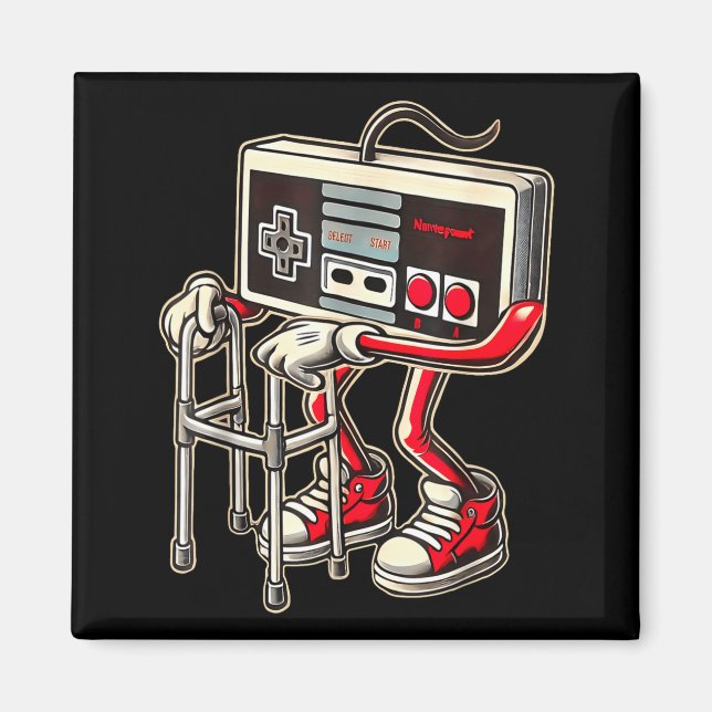 Imã Controle de Video Game Retrô com Passadeira de Wal (Frente)