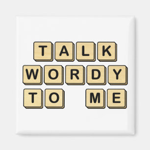 Imã Conversa Wordy a mim ímã de madeira do azulejo