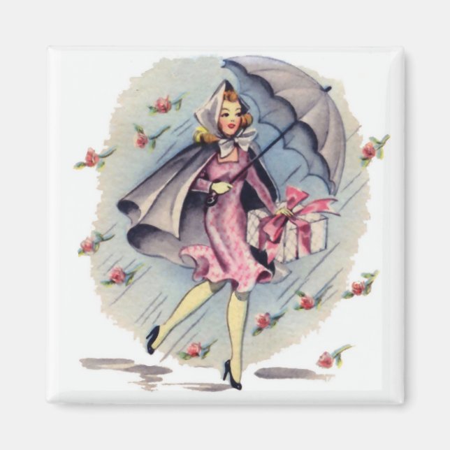 Imã Convidado do Chá de panela Vintage (Frente)