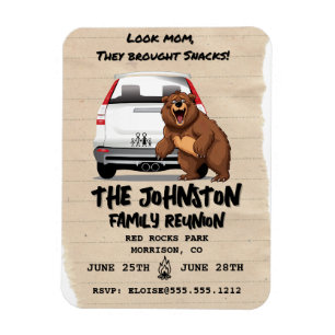 Ímã Convidado para Reunião Familiar Engraçado com Bear